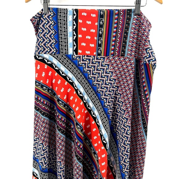 Sunny Leigh Dresses & Skirts - Sunny Leigh Women Large Geometric Southwestern Print Handkerchief Hem Midi Skirt